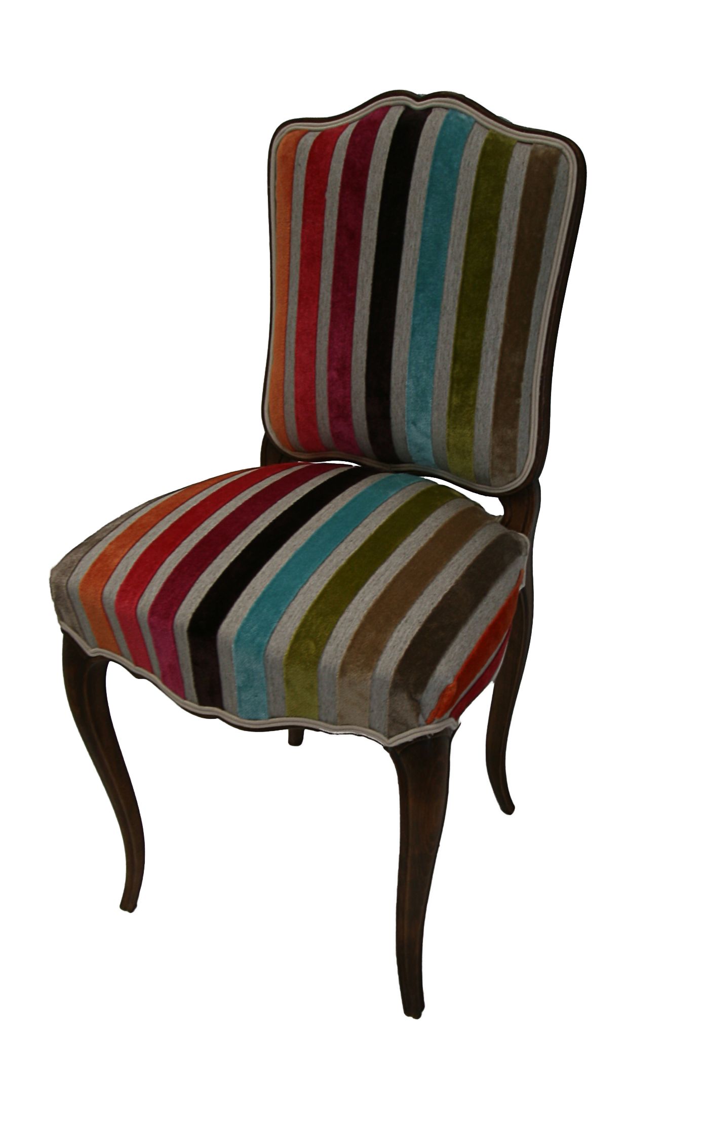 Chaise restaurée en tapisserie